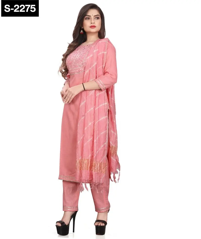 Gaya India dan Pakistan siap dibuat katun ajaib dengan bordir kerja Kurtis dan ukuran Plus tersedia untuk pakaian kasual untuk wanita