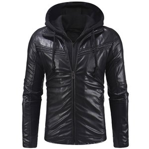 Alta calidad PU Hombres Chaqueta de cuero Elegante Casual Cremallera Bomber Fábrica - Product Image 2