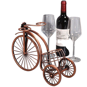 Estante para Botellas de Vino de Alambre de Hierro Ecológico, Soporte para Botellas Personalizado, Plateado en Cobre, Hecho a Mano, Estantes Geométricos para Vino - Product Image 1