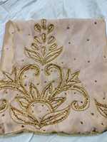 Tissu satiné à broderie perlée, à motifs écossais, uni, métallisé, écologique, Dobby, enduit PU, poids moyen, pour accessoires de mariage