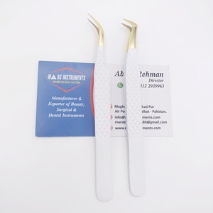 Pince à cils en acier inoxydable durable poignée antidérapante avec bout pointu confortable et réduit la fatigue pour les extensions de cils - Product Image 5