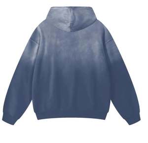 Sudadera con capucha de algodón 100% de peso pesado lavado ácido gráfico personalizado ropa de botones de diseñador de invierno con estampado en relieve y abullonado - Product Image 2