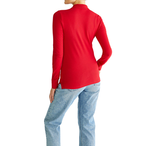 Polo personnalisé en polyester pour femme, col zippé, haut décontracté respirant, protection solaire, vêtements de golf, prix direct usine - Product Image 4