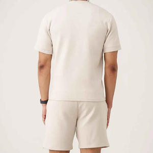 Tenues de plage d'été pour hommes, ensembles de survêtements d'été en coton respirant à manches courtes et shorts, 2 pièces - Product Image 3
