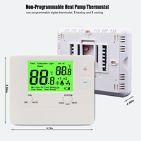 Thermostat numérique 24V AC Telin/OEM pour systèmes de pompe à chaleur PTAC, usage hospitalier, modèle carré AC701, garantie de 2 ans