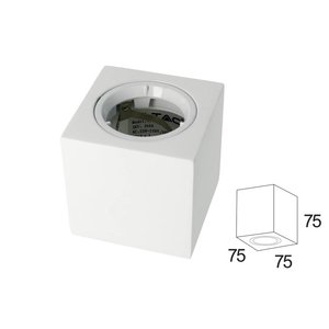 Porta faretti a soffitto in gesso quadrato verniciabile per lampade GU10 con SKU-3666 ad anello in alluminio bianco- - Product Image 2