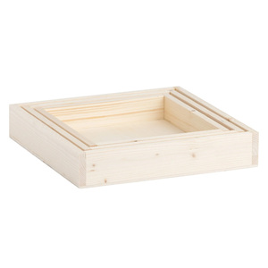 Thành phần của 3 hộp khay gỗ. Kích thước nội bộ: 19x19x3.5/22x22x4/25x25x4.5 - Product Image 2