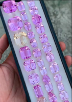 Zafiro Creado en Laboratorio de 10000 Quilates, Corte Ovalado, Cristales Mixtos Transparentes y Rosados, Minerales Naturales de Afganistán Abbott LO786, para Joyería