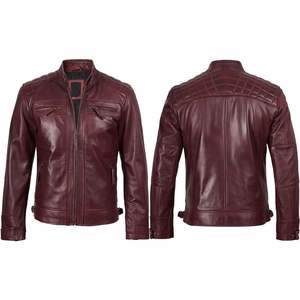 Veste en cuir décontractée à glissière pour hommes automne hiver de qualité professionnelle - Product Image 4