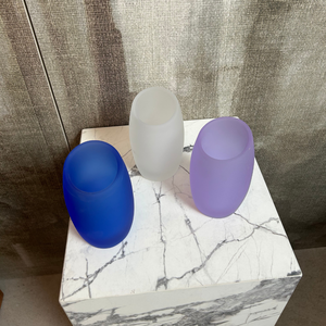 Porte-brosse à dents en verre trempé texturé givré en forme de gobelet, disponible en blanc, violet et bleu, accessoire de salle de bain moderne - Product Image 4