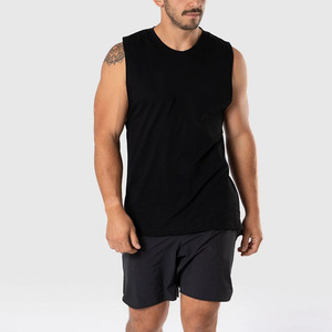 OEM Custom Polyester <b>Stringer</b> Tank Top for Men Wholesale Sports <b>Vest</b> with Custom Logo Cheap Price Men's Gym Top - Product Image 3