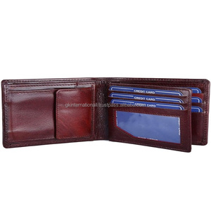 Nouveau Style de mode hommes en cuir pliante brun portefeuille RFID caractéristique avec 6 carte slots 1 photo Id poche à monnaie 2 monnaie - Product Image 6