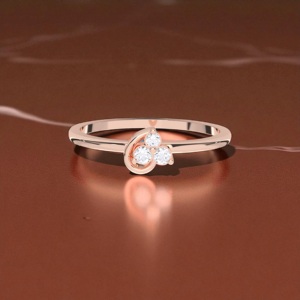 Anillo de Diamante de Moissanita Moderno y Elegante de 0.08 Quilates, Corte Redondo, Color E-F/VVS, Engastado en Platino para Ella - Product Image 3