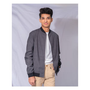 Chaqueta Bomber de Lona Personalizada para Hombre, Tallas Grandes, Estilo Bangladesh, Cuello Alto, Cortavientos, Cierre de Cremallera Ecológico - Product Image 6