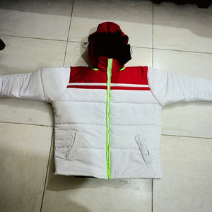 Veste matelassée en nylon pour homme, manteau d'hiver chaud à capuche, col coloré, fermeture éclair, coupe-vent, chauffante, séchage rapide, haute qualité, personnalisable OEM - Product Image 3