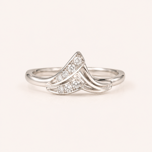 Bague Celeste Wave en acier inoxydable plaqué rhodium 18 carats, bijoux tendance pour enfants - Product Image 4