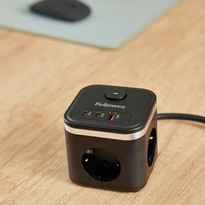 Regleta de alimentación Fellowes 100137168 blanca con espaciado de cables de 2 m - Product Image 1