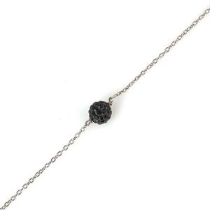 Bracelet en argent sterling 925 avec perles en onyx, forme de boule, pour cadeau - Product Image 1