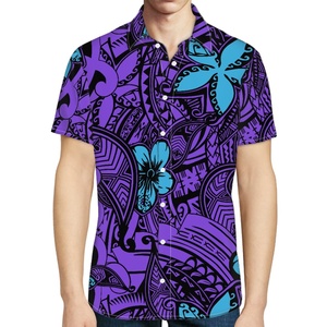 Chemise manches courtes pour homme de Papouasie-Nouvelle-Guinée Top noir Bas rouge Jaune Oiseau Drapeau Motif Tribal Top décontracté - Product Image 1