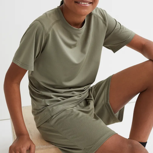 Pantalones cortos de alta calidad personalizados para niños Logo impreso Estilo Vintage cintura alta niños pantalones cortos casuales con bolsillo para verano tela al por mayor - Product Image 6