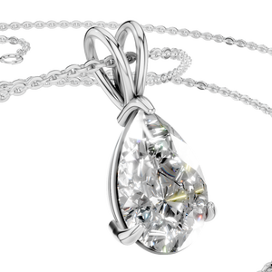 Collier pendentif chaîne à maillons en or 14 carats avec moissanite taille poire 1,6 carat, bijoux fins classiques, cadeaux de fiançailles pour femme - Product Image 4