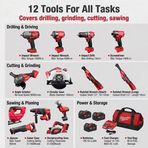 Kit combiné sans fil industriel d'origine neuf ''-FUEL 18V Lithium-Ion Brushless avec deux batteries de 5,0 Ah - Livraison à domicile - Product Image 2