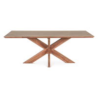 Table à manger extensible et pliable en bois d'acacia massif, style industriel moderne, pour la maison, le bar ou une utilisation en ferme
