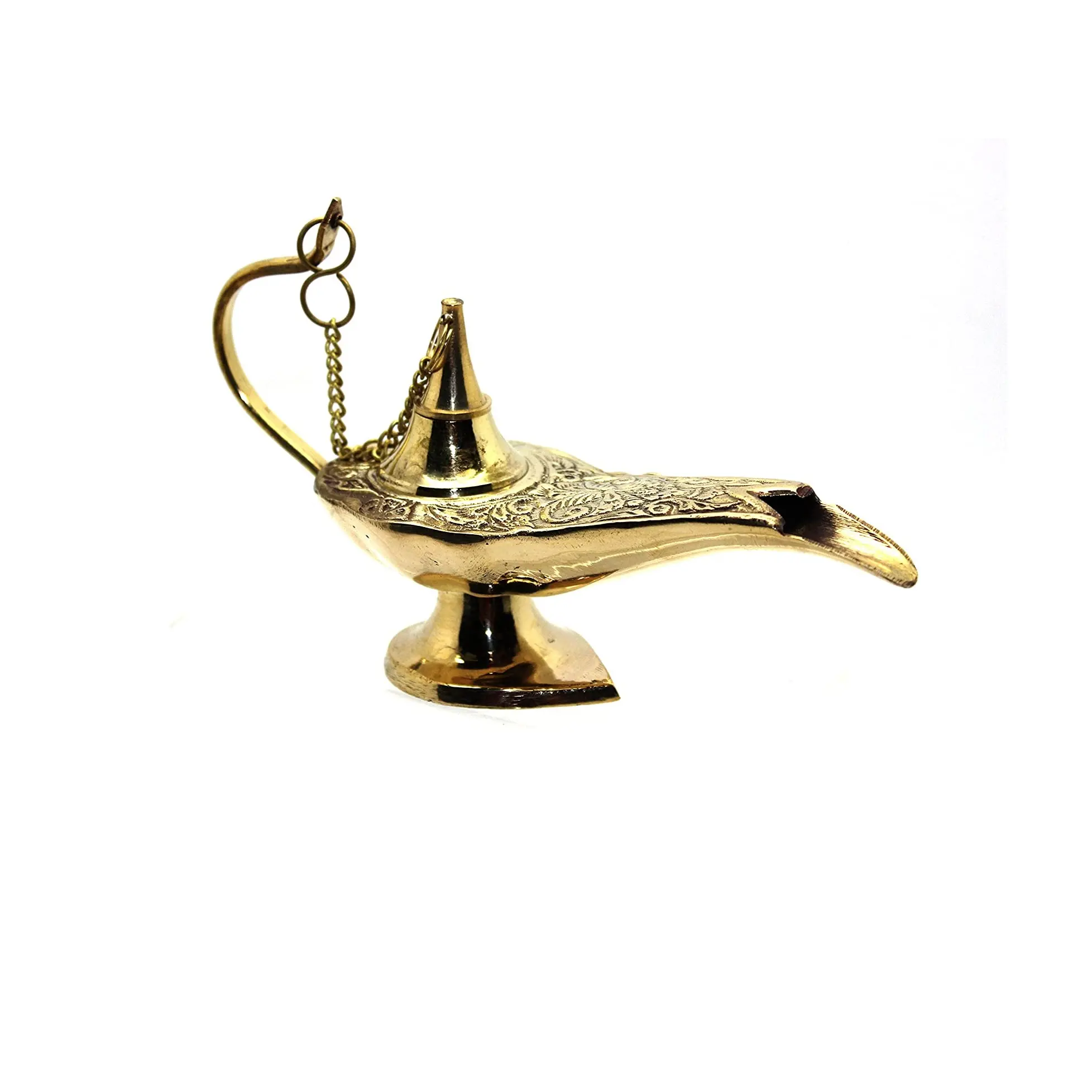 Messing Aladdin Chirag Genie Lamp Brander-5 Inch Lang Handgemaakt Door Aladdin Voor Huisdecoratie Etc