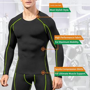 High Quality <b>Mens</b> Top Breathable Compression Shirt Sports Wear Gym Under Base Layer Shirts - Product Image 3