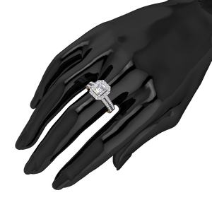 Elegante Anillo de Diamante Cultivado en Laboratorio de Oro Blanco y Amarillo de 9K para Mujer, 1.42 Quilates, Claridad VS, Color EF, Corte Brillante, Joyería IGI - Product Image 2