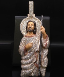 Colgante de Jesús Personalizado con Diamantes Moissanite VVS, Estilo Hip Hop, Plata 925, Amuleto Religioso Unisex - Product Image 1
