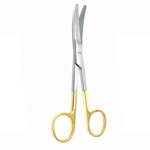 บริษัทผ่าตัด medheal กรรไกรผ่าตัด Mayo แบบผ่าครึ่งสีทองมีใบมีด TC แบบโค้งมนเครื่องมือผ่าตัด - Product Image 1