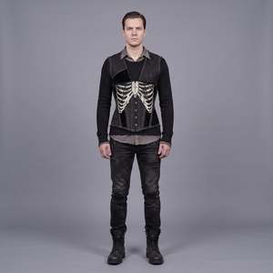 Corset sous-poitrine pour homme en gros, en coton épais, style gothique steampunk, avec baleines en acier, serre-taille, personnalisable OEM - Product Image 1