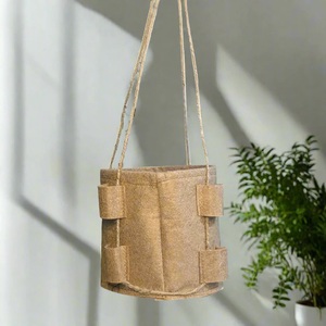 Jardinière de sacs de culture en tissu Geo suspendu gris anthracite et beige - Product Image 5