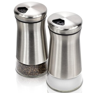 Salière et poivrière en acier inoxydable argenté restaurant commercial service alimentaire herbes et espèces outil pour la maison hôtel vaisselle - Product Image 3