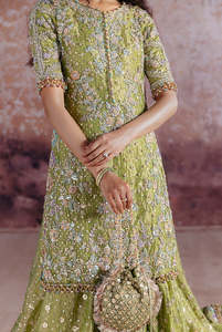 Stylish Modern Ball Gown Chiffon Lace Embroidered Crystal Ruffles Long Sleeve Maxi Dress Delicate Embellishment Women Wedding - Product Image 2