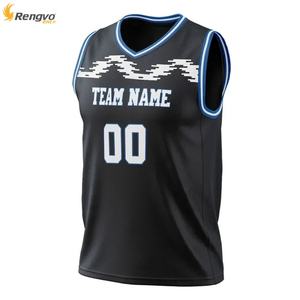 Maillot de basket-ball unisexe personnalisé en gros, grande taille, 100% polyester, sublimation, respirant, antibactérien, séchage rapide - Product Image 5