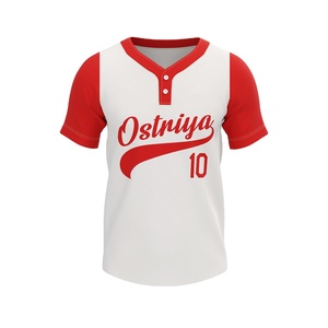 2026 Custom Logo <b>Name</b> Wholesale Heat-Transfer Printed Adult Baseball Softball Jerseys Short Sleeve Quick Dry V-neck Unisex - Product Image 1