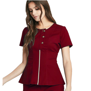 Uniformes de enfermería con cremallera inferior Enfermera Médico Scrubs Diseño Conjuntos médicos Enfermera Mujeres Scrubs Uniformes Conjuntos para mujeres - Product Image 4