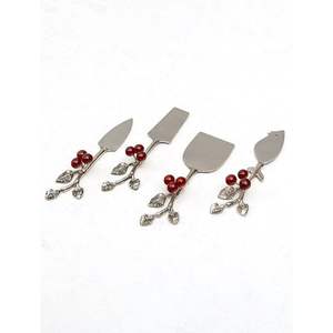 Usine en vrac de style vintage vendant des couteaux à râpe à fromage en acier inoxydable plaqué argent avec manche en bois ensemble de couteaux à fromage - Product Image 5