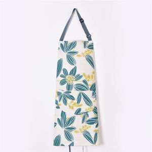 Venta al por mayor personalizado impreso Floral Logo delantal lavado de algodón cocina sublimación en blanco impermeable cintura estilo delantal - Product Image 5