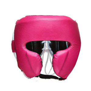 หมวกกันน็อคกีฬาหนังวัวแท้สำหรับมวยเทควันโด MMA มวยไทยมวยไทยคิก - Product Image 1