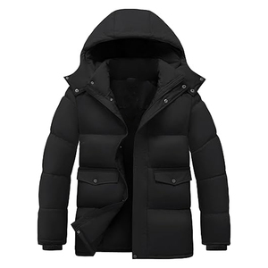 Veste matelassée légère et décontractée pour hommes, style High Street, tissu en laine résistant à l'eau avec capuche détachable, service OEM - Product Image 5