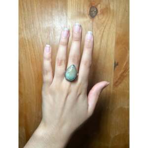 Scott Skeets <b>Statement</b> <b>Ring</b> Australian Variscite & Sterling <b>Silver</b> Bezel Setting Size 7.25 Everyday Wear Gift Idea - Product Image 5