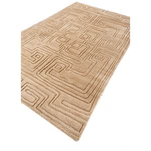 พรมขนสัตว์ถักมือสีเบจและสีน้ำตาลลายเรขาคณิตสำหรับห้องนั่งเล่น ขนาด 9x12 ฟุต รูปทรงสี่เหลี่ยมผืนผ้า เหมาะสำหรับทางเข้าและโถงทางเดิน-RA-1142 - Product Image 2