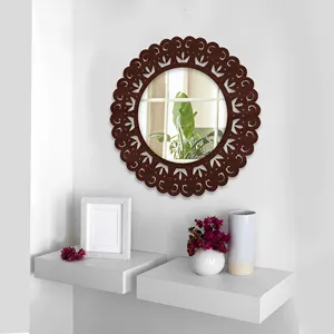 Espejo artístico de decoración de pared de lujo con flor decorativa para vivir Irregular minimalista personalizado - Product Image 6