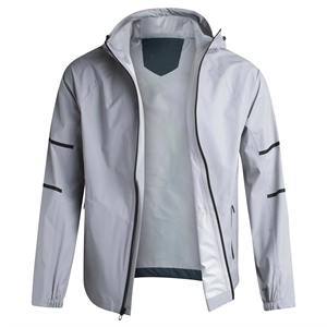 Chaqueta de lluvia a prueba de viento para hombre con logotipo personalizado 2025, cortavientos impermeable de alta calidad para senderismo con capucha y cremallera, chaquetas de lluvia - Product Image 3