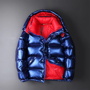 Veste d'hiver pour hommes Manteau bouffant en cuir réfléchissant à la mode avec broderie épaisse pour l'extérieur et l'automne Veste bouffante pour garçons - Product Image 4