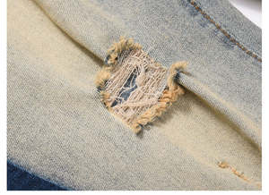 Wholesale Premium Quality Loose Straight Washed Baggy Men <b>Jeans</b> Pants New Fashionable Casual Style <b>Elastic</b> <b>Waist</b> Summer ODM - Product Image 6