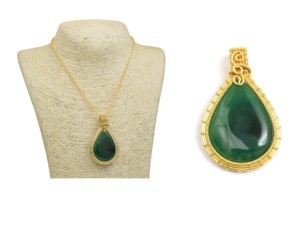 อัญมณีหลายแบบตามธรรมชาติที่มีรูปทรงลูกแพร์ชุบทองทำด้วยมือลวดห่อของขวัญสำหรับจี้เครื่องประดับเจ้าสาวของเธอ - Product Image 4